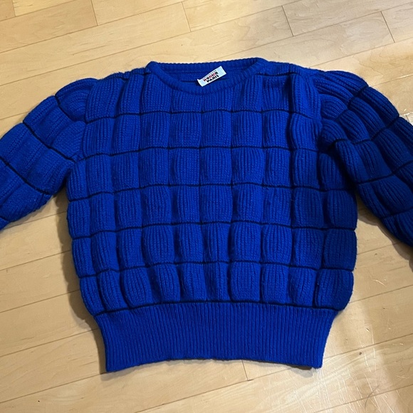RODIER PARIS Blue Vintage Quilted Sweater - Picture 6 of 8